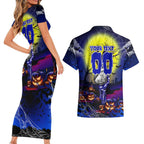 We Are Bulldogs Halloween Couples Matching Short Sleeve Bodycon Dress and Hawaiian Shirt Pumpkin Scary Spooky Season - Aussie Hoodie