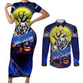 We Are Bulldogs Halloween Couples Matching Short Sleeve Bodycon Dress and Long Sleeve Button Shirt Pumpkin Scary Spooky Season - Aussie Hoodie