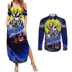We Are Bulldogs Halloween Couples Matching Summer Maxi Dress and Long Sleeve Button Shirt Pumpkin Scary Spooky Season - Aussie Hoodie