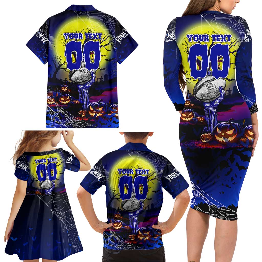 We Are Bulldogs Halloween Family Matching Long Sleeve Bodycon Dress and Hawaiian Shirt Pumpkin Scary Spooky Season - Aussie Hoodie