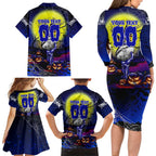We Are Bulldogs Halloween Family Matching Long Sleeve Bodycon Dress and Hawaiian Shirt Pumpkin Scary Spooky Season - Aussie Hoodie