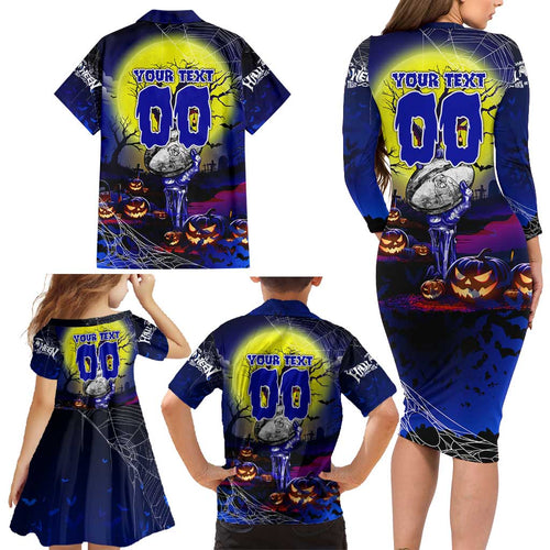 We Are Bulldogs Halloween Family Matching Long Sleeve Bodycon Dress and Hawaiian Shirt Pumpkin Scary Spooky Season - Aussie Hoodie