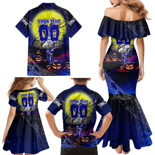 We Are Bulldogs Halloween Family Matching Mermaid Dress and Hawaiian Shirt Pumpkin Scary Spooky Season - Aussie Hoodie