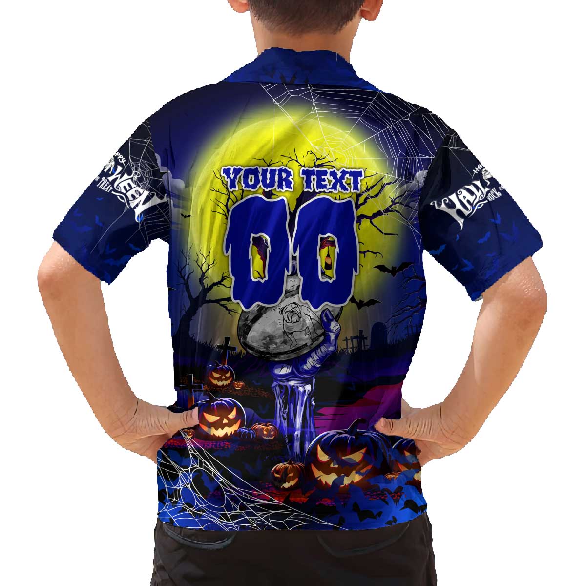 We Are Bulldogs Halloween Family Matching Off The Shoulder Long Sleeve Dress and Hawaiian Shirt Pumpkin Scary Spooky Season - Aussie Hoodie