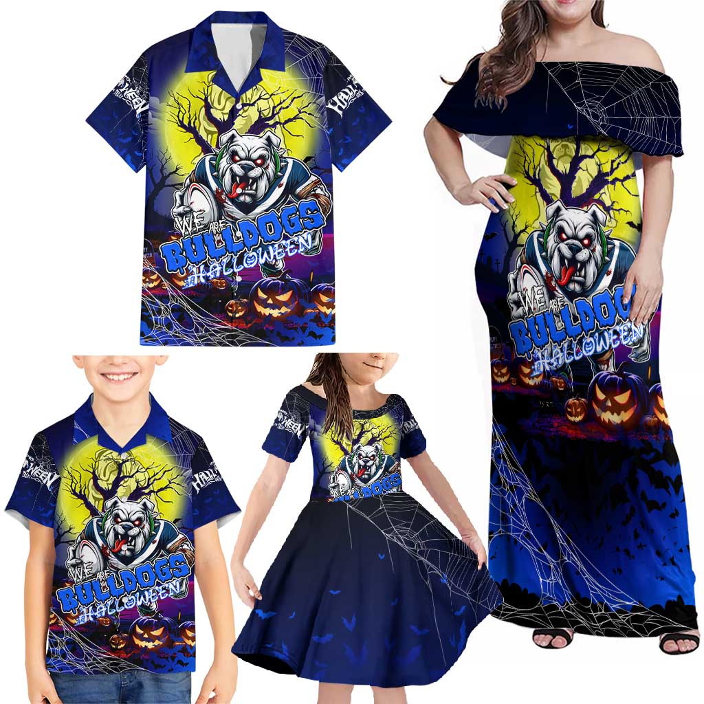 We Are Bulldogs Halloween Family Matching Off Shoulder Maxi Dress and Hawaiian Shirt Pumpkin Scary Spooky Season - Aussie Hoodie