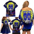 We Are Bulldogs Halloween Family Matching Off Shoulder Short Dress and Hawaiian Shirt Pumpkin Scary Spooky Season - Aussie Hoodie
