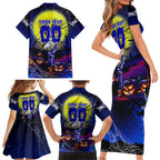 We Are Bulldogs Halloween Family Matching Short Sleeve Bodycon Dress and Hawaiian Shirt Pumpkin Scary Spooky Season - Aussie Hoodie
