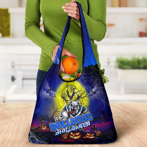 We Are Bulldogs Halloween Grocery Bag Pumpkin Scary Spooky Season - Aussie Hoodie