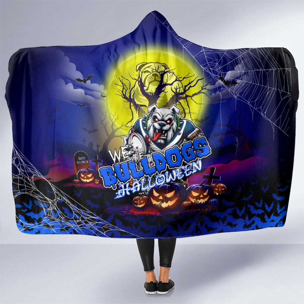 We Are Bulldogs Halloween Hooded Blanket Pumpkin Scary Spooky Season - Aussie Hoodie