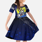 We Are Bulldogs Halloween Kid Short Sleeve Dress Pumpkin Scary Spooky Season - Aussie Hoodie
