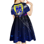 We Are Bulldogs Halloween Kid Short Sleeve Dress Pumpkin Scary Spooky Season - Aussie Hoodie