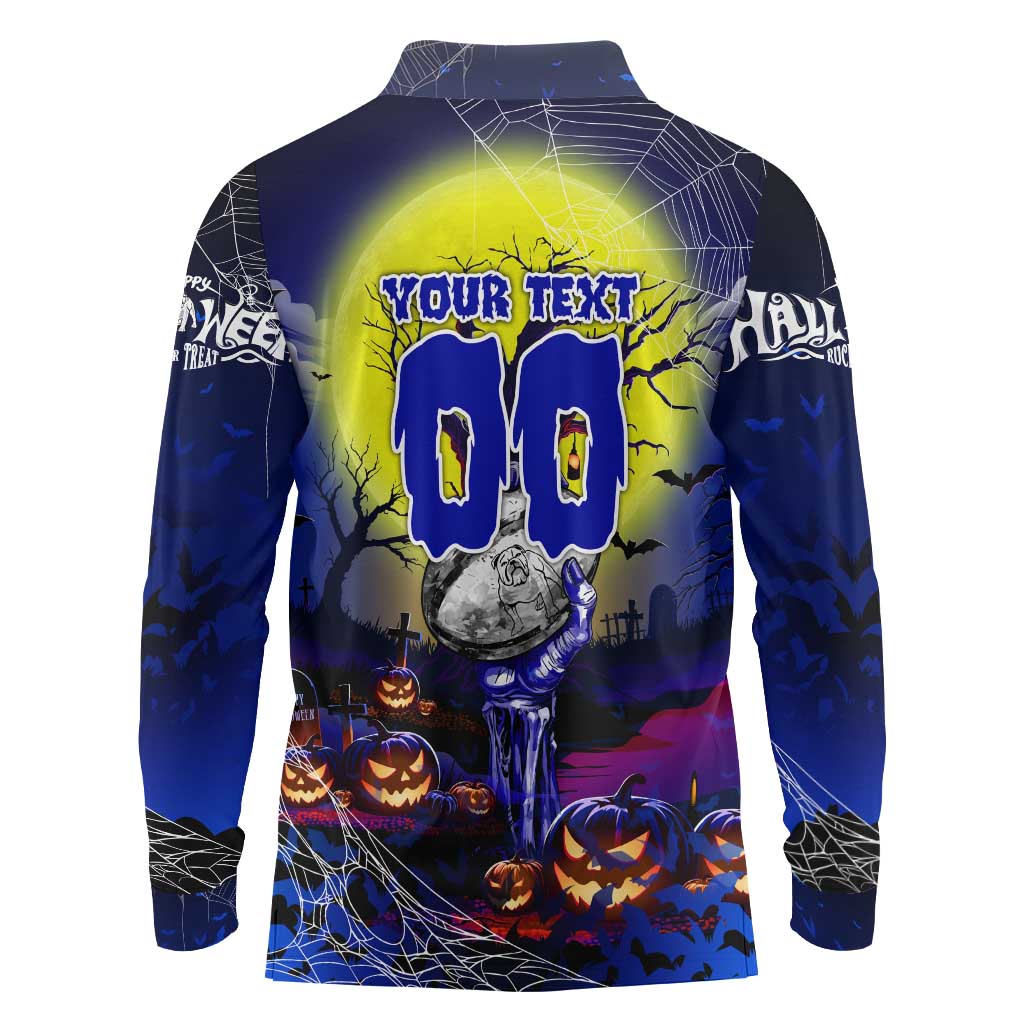 We Are Bulldogs Halloween Long Sleeve Polo Shirt Pumpkin Scary Spooky Season - Aussie Hoodie