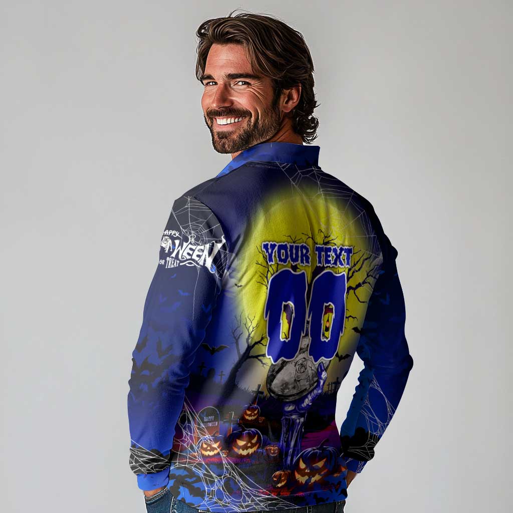 We Are Bulldogs Halloween Long Sleeve Polo Shirt Pumpkin Scary Spooky Season - Aussie Hoodie