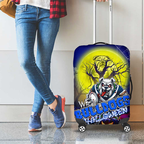 We Are Bulldogs Halloween Luggage Cover Pumpkin Scary Spooky Season - Aussie Hoodie