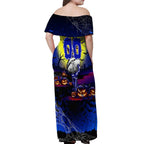 We Are Bulldogs Halloween Off Shoulder Maxi Dress Pumpkin Scary Spooky Season - Aussie Hoodie