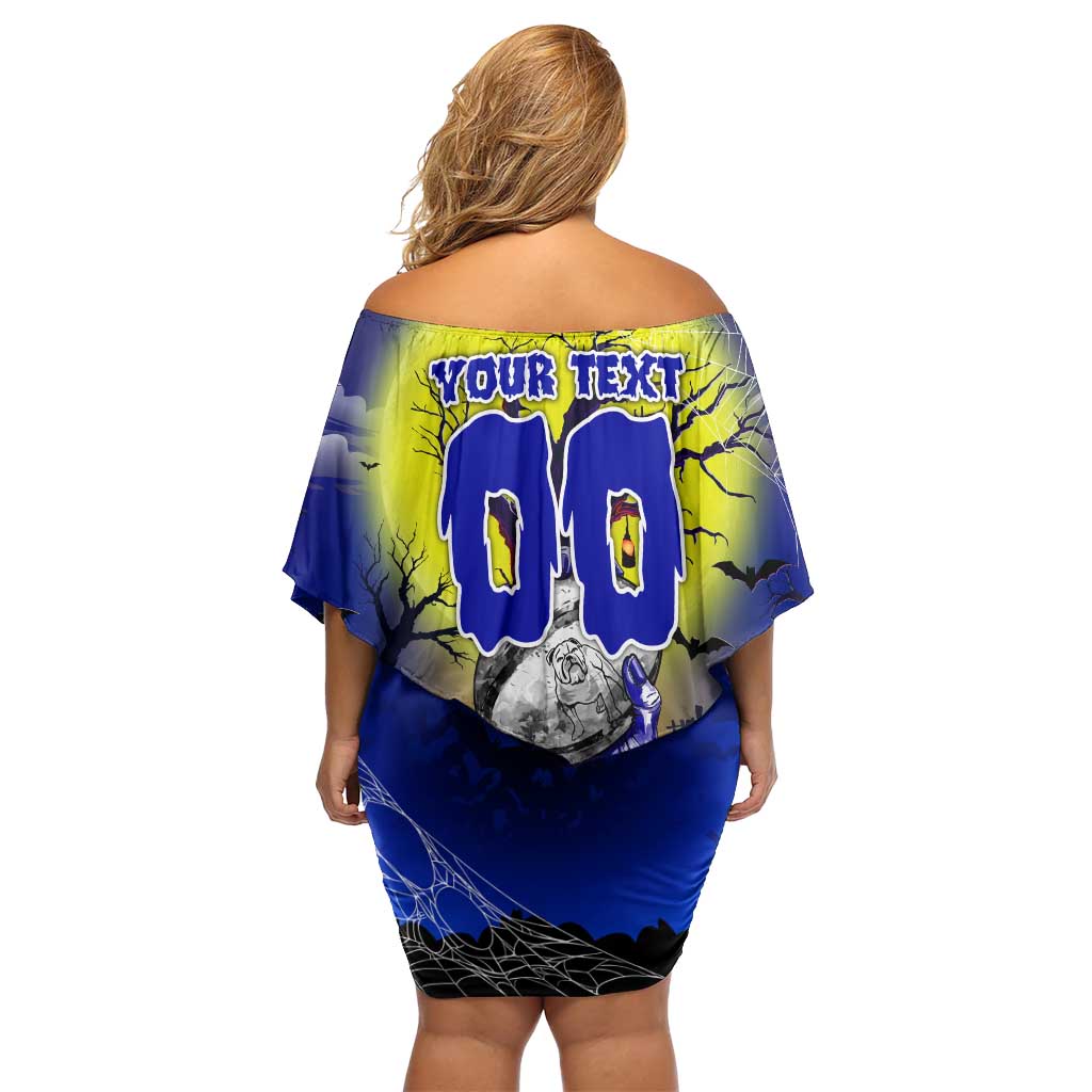 We Are Bulldogs Halloween Off Shoulder Short Dress Pumpkin Scary Spooky Season - Aussie Hoodie