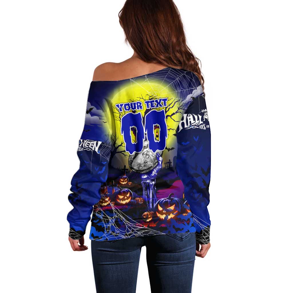 We Are Bulldogs Halloween Off Shoulder Sweater Pumpkin Scary Spooky Season - Aussie Hoodie