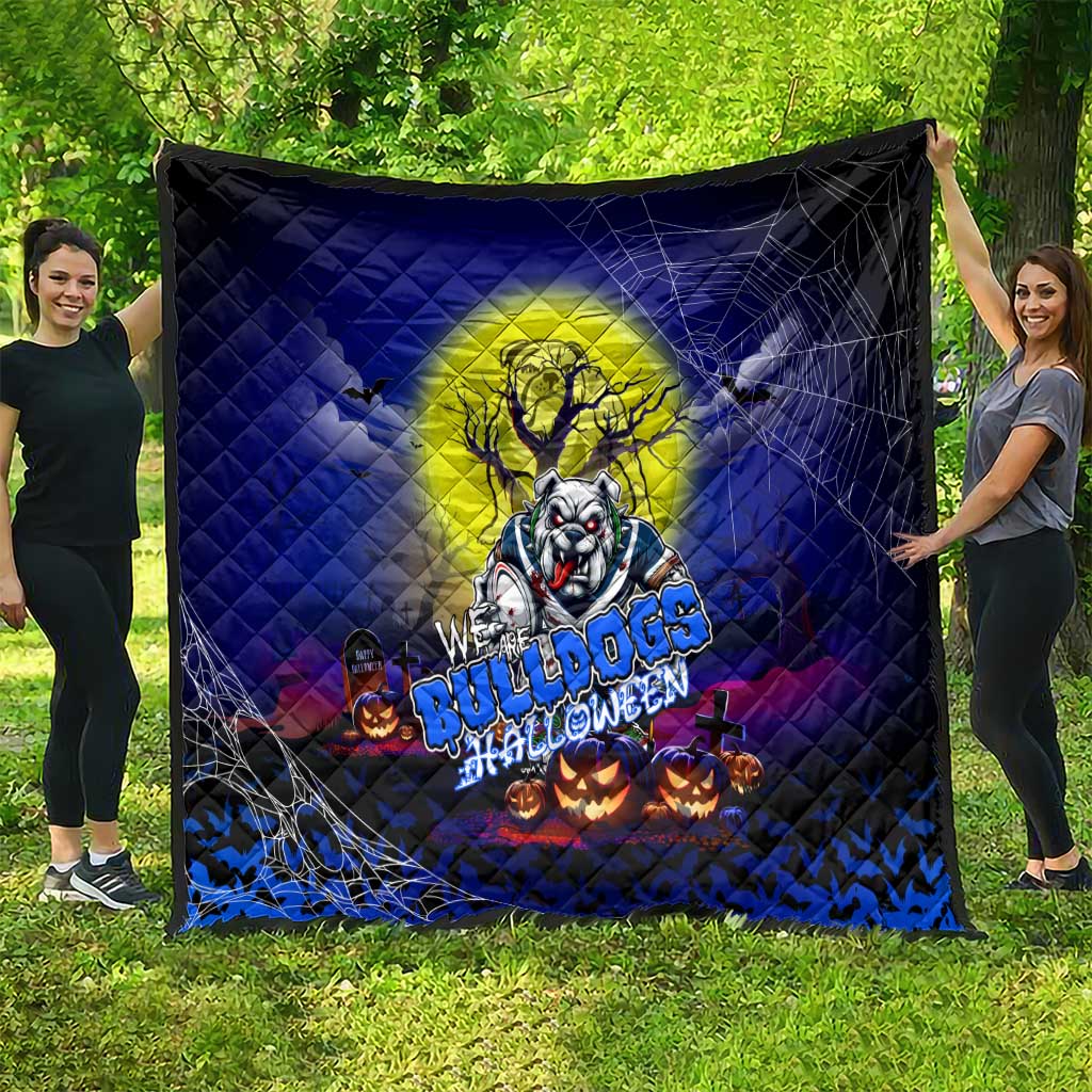 We Are Bulldogs Halloween Quilt Pumpkin Scary Spooky Season - Aussie Hoodie