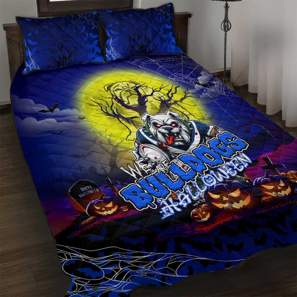 We Are Bulldogs Halloween Quilt Bed Set Pumpkin Scary Spooky Season - Aussie Hoodie