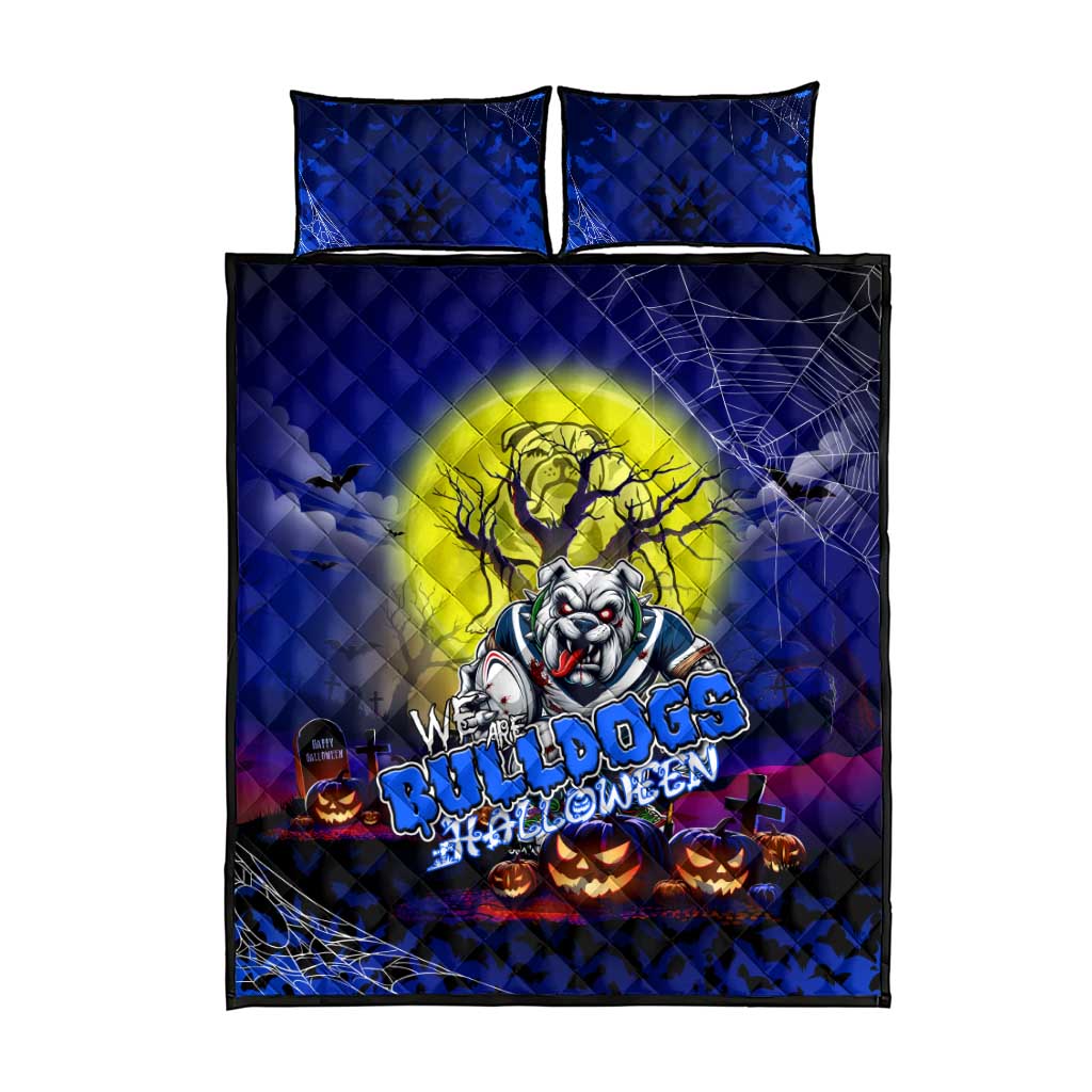 We Are Bulldogs Halloween Quilt Bed Set Pumpkin Scary Spooky Season - Aussie Hoodie