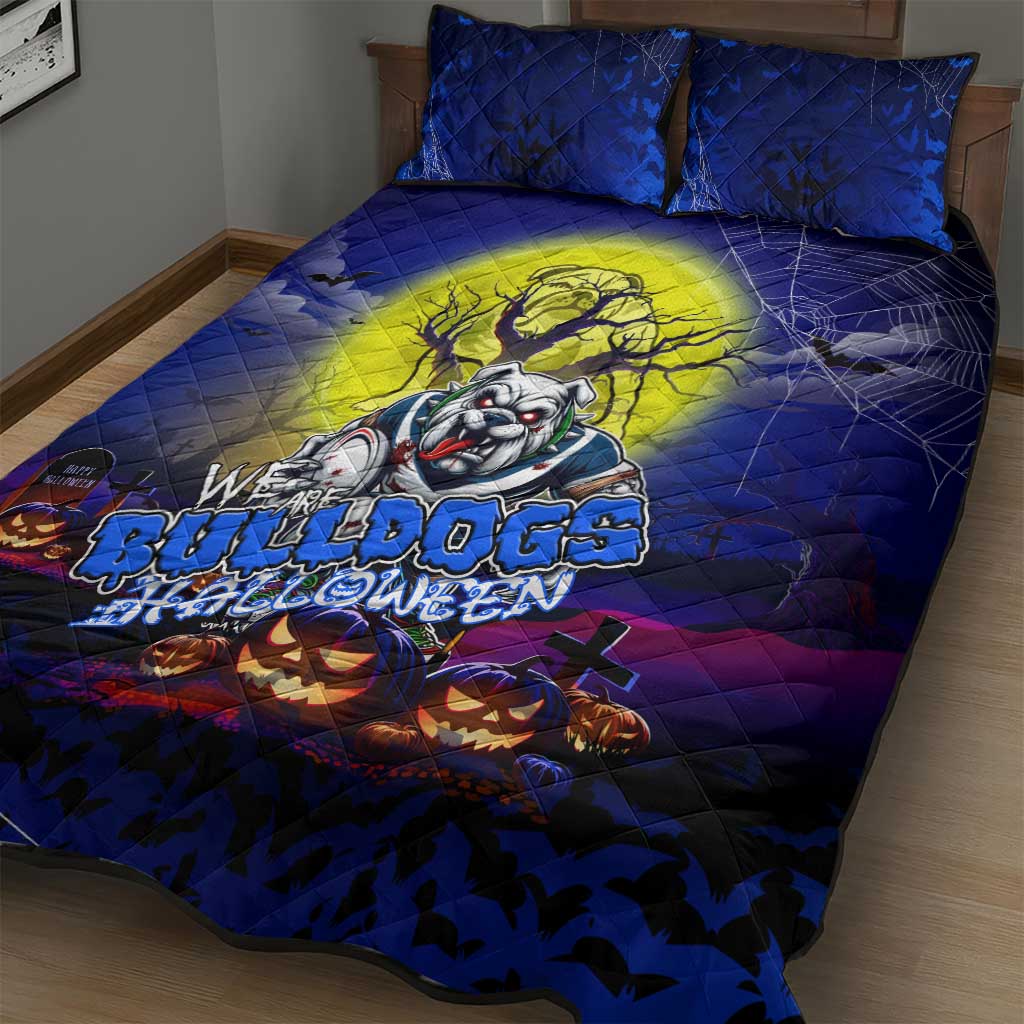 We Are Bulldogs Halloween Quilt Bed Set Pumpkin Scary Spooky Season - Aussie Hoodie