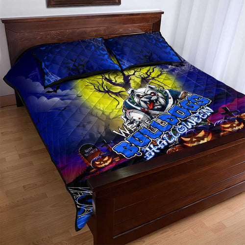 We Are Bulldogs Halloween Quilt Bed Set Pumpkin Scary Spooky Season - Aussie Hoodie