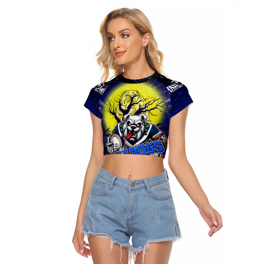 We Are Bulldogs Halloween Raglan Cropped T Shirt Pumpkin Scary Spooky Season - Aussie Hoodie