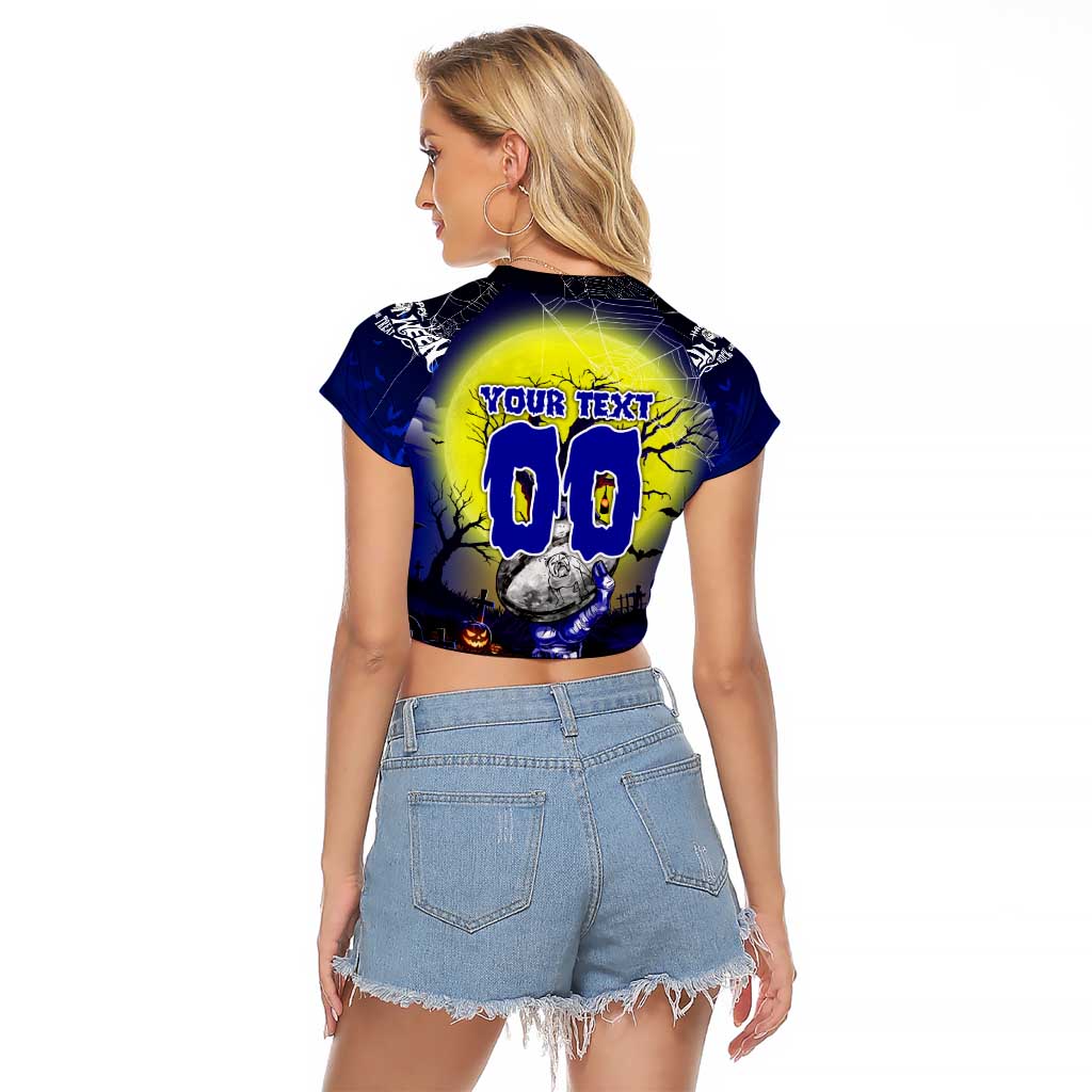 We Are Bulldogs Halloween Raglan Cropped T Shirt Pumpkin Scary Spooky Season - Aussie Hoodie