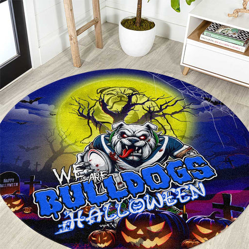 We Are Bulldogs Halloween Round Carpet Pumpkin Scary Spooky Season - Aussie Hoodie