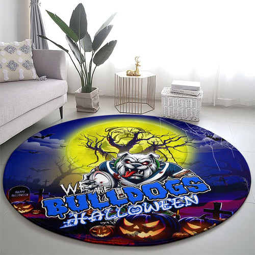 We Are Bulldogs Halloween Round Carpet Pumpkin Scary Spooky Season - Aussie Hoodie