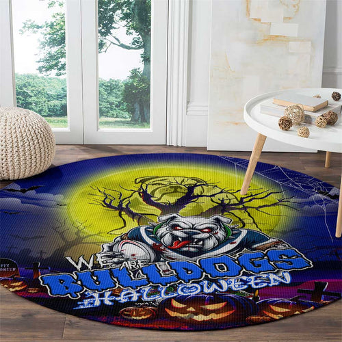 We Are Bulldogs Halloween Round Carpet Pumpkin Scary Spooky Season - Aussie Hoodie