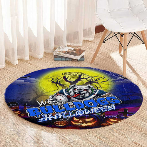 We Are Bulldogs Halloween Round Carpet Pumpkin Scary Spooky Season - Aussie Hoodie