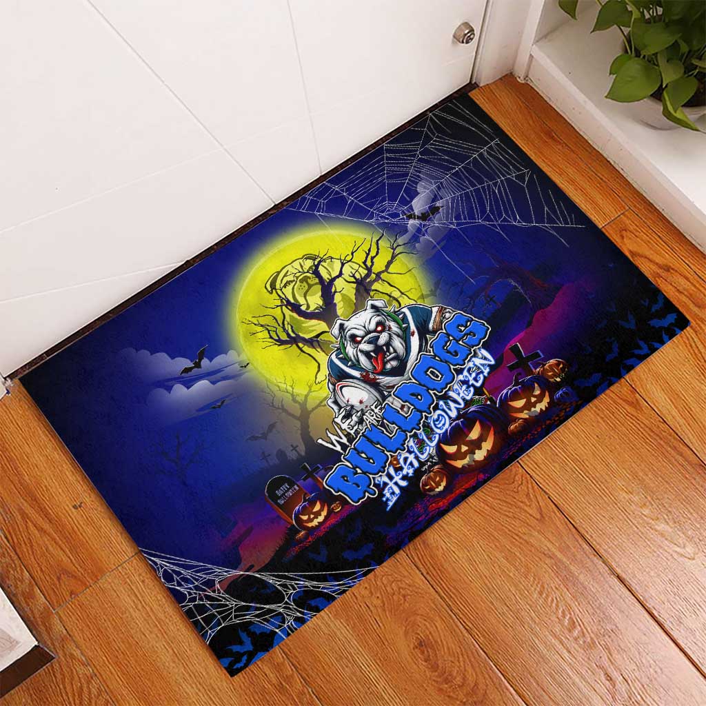 We Are Bulldogs Halloween Rubber Doormat Pumpkin Scary Spooky Season - Aussie Hoodie