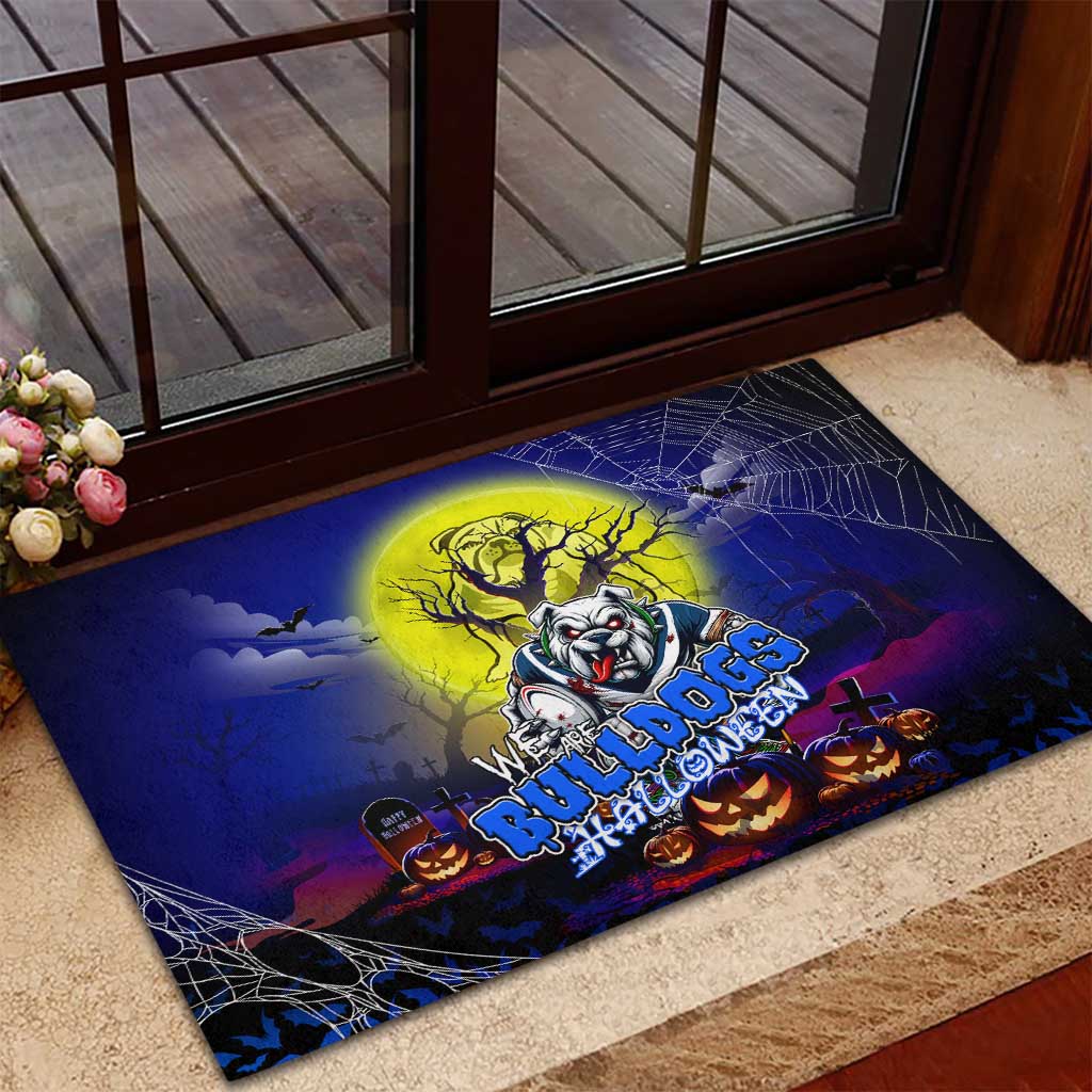We Are Bulldogs Halloween Rubber Doormat Pumpkin Scary Spooky Season - Aussie Hoodie