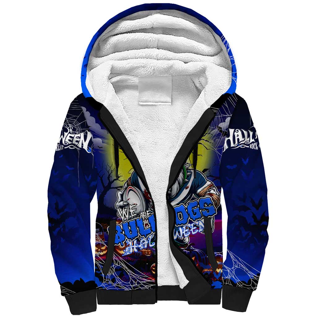 We Are Bulldogs Halloween Sherpa Hoodie Pumpkin Scary Spooky Season - Aussie Hoodie