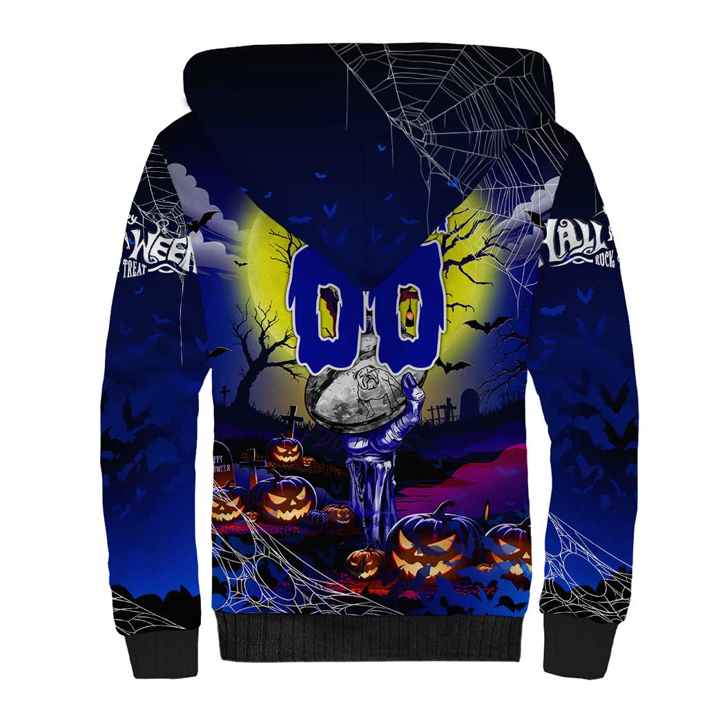 We Are Bulldogs Halloween Sherpa Hoodie Pumpkin Scary Spooky Season - Aussie Hoodie