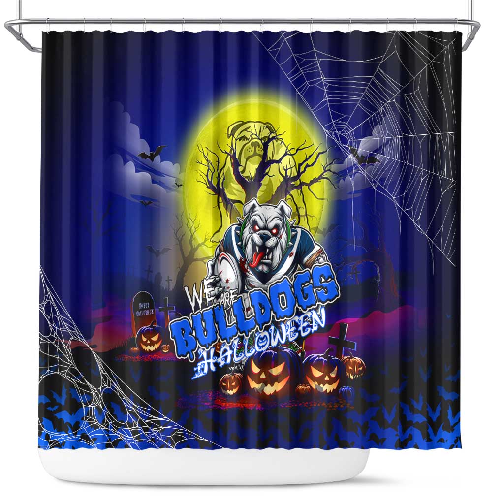 We Are Bulldogs Halloween Shower Curtain Pumpkin Scary Spooky Season - Aussie Hoodie