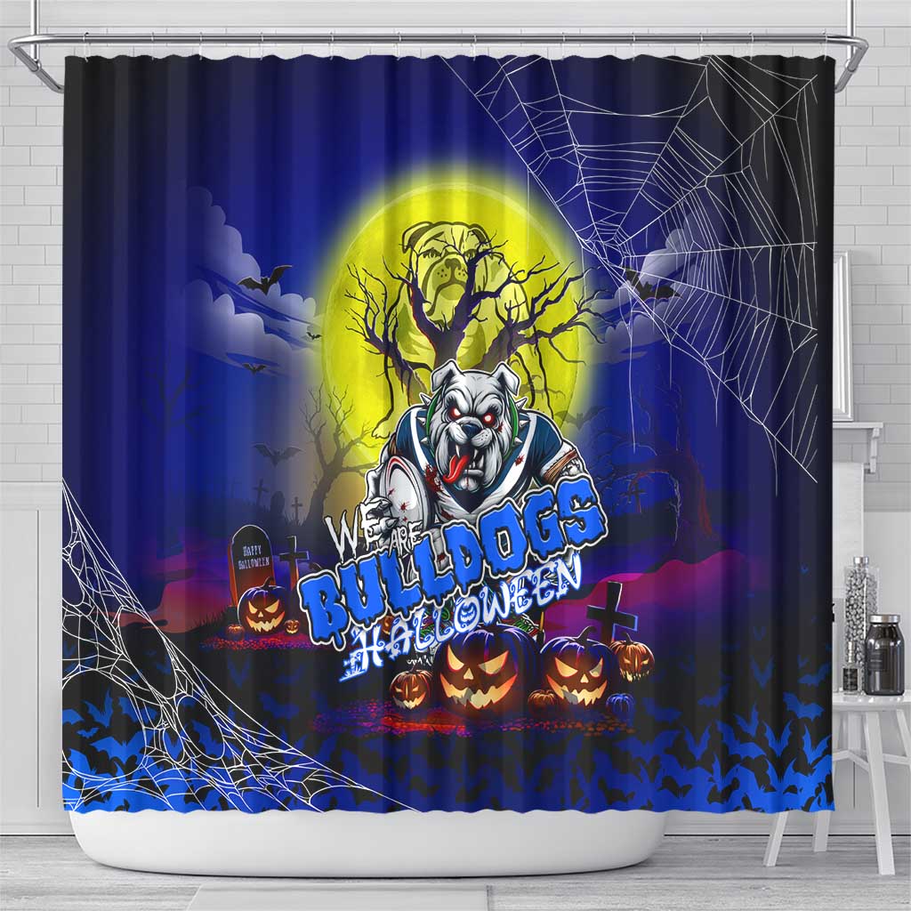 We Are Bulldogs Halloween Shower Curtain Pumpkin Scary Spooky Season - Aussie Hoodie