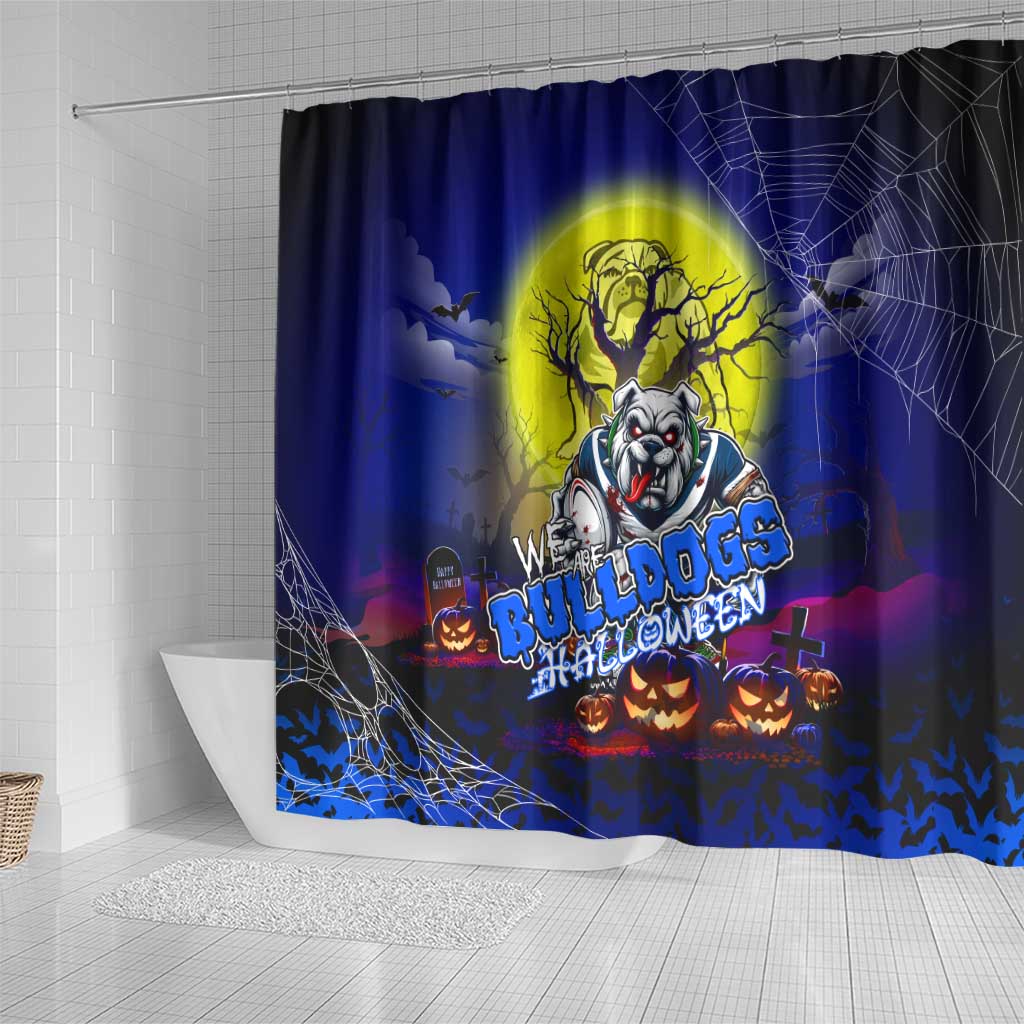 We Are Bulldogs Halloween Shower Curtain Pumpkin Scary Spooky Season - Aussie Hoodie