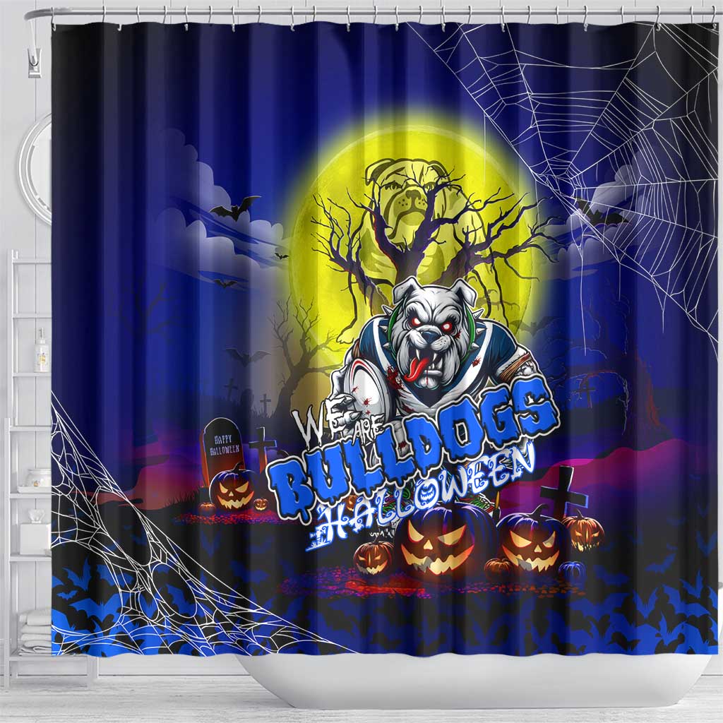 We Are Bulldogs Halloween Shower Curtain Pumpkin Scary Spooky Season - Aussie Hoodie