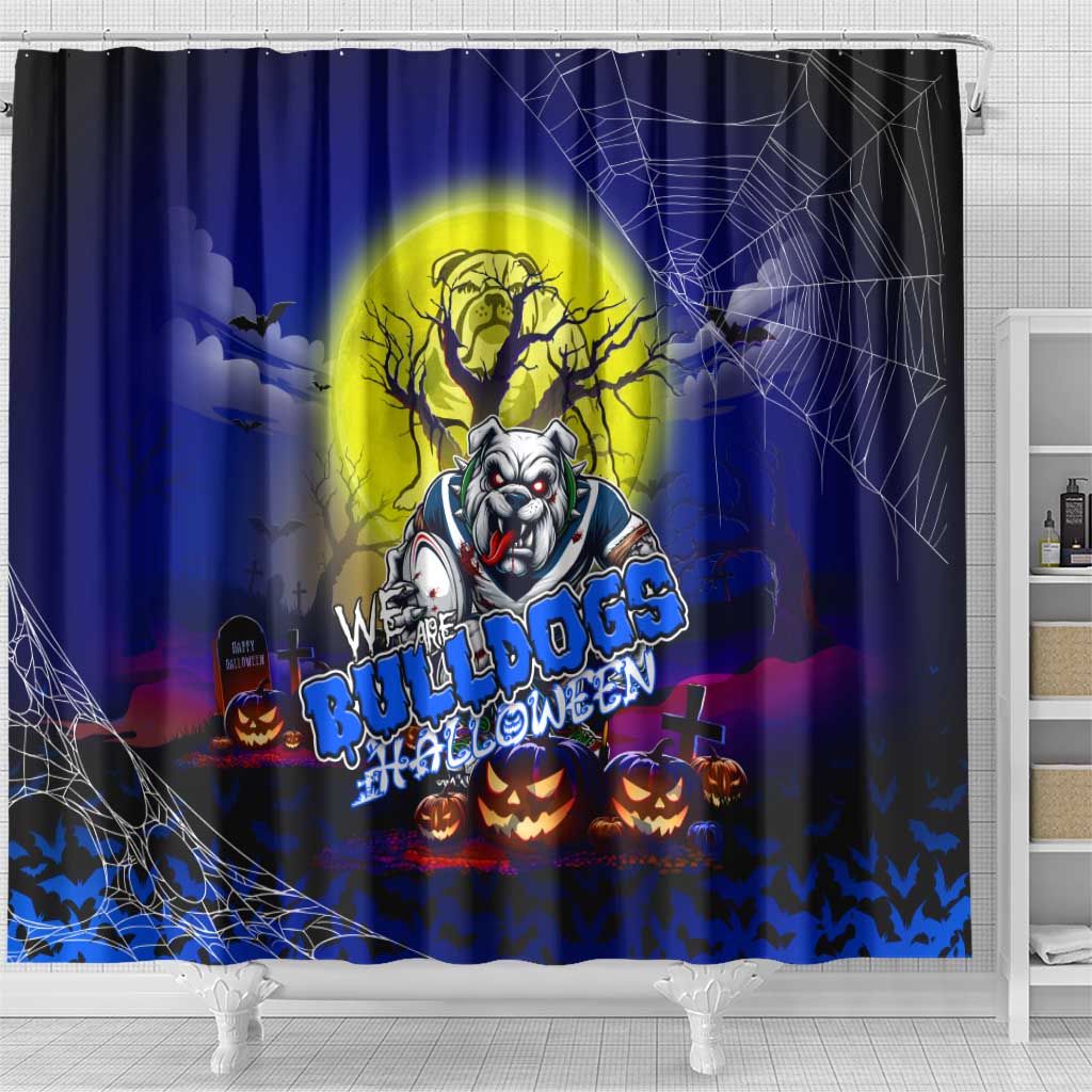 We Are Bulldogs Halloween Shower Curtain Pumpkin Scary Spooky Season - Aussie Hoodie