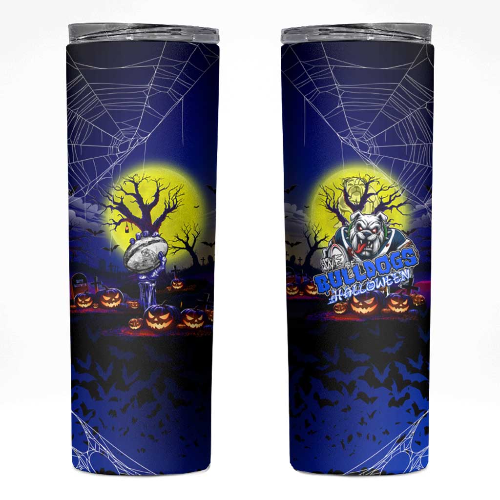 We Are Bulldogs Halloween Skinny Tumbler Pumpkin Scary Spooky Season - Aussie Hoodie