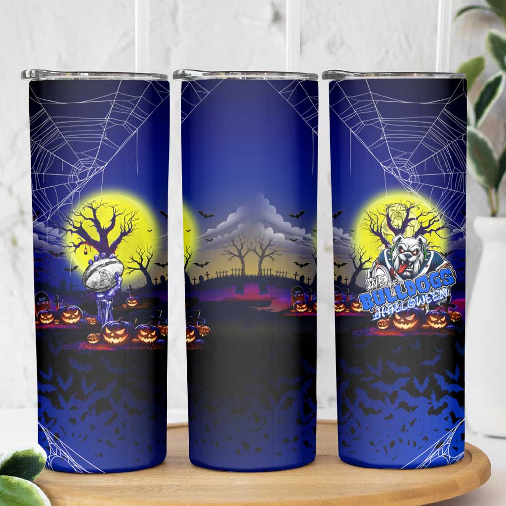 We Are Bulldogs Halloween Skinny Tumbler Pumpkin Scary Spooky Season - Aussie Hoodie
