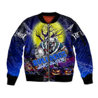 We Are Bulldogs Halloween Sleeve Zip Bomber Jacket Pumpkin Scary Spooky Season - Aussie Hoodie