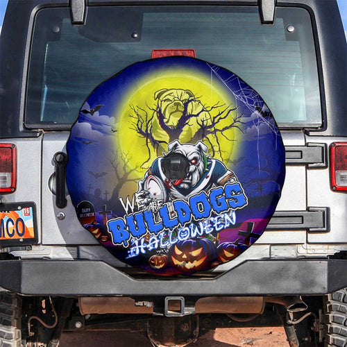 We Are Bulldogs Halloween Spare Tire Cover Pumpkin Scary Spooky Season - Aussie Hoodie