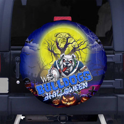 We Are Bulldogs Halloween Spare Tire Cover Pumpkin Scary Spooky Season - Aussie Hoodie