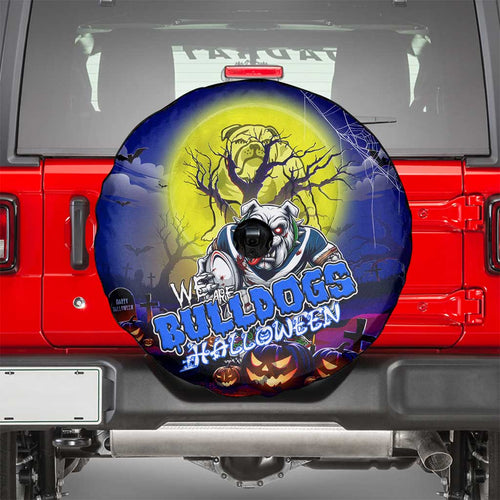 We Are Bulldogs Halloween Spare Tire Cover Pumpkin Scary Spooky Season - Aussie Hoodie
