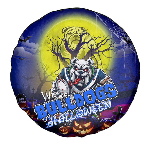 We Are Bulldogs Halloween Spare Tire Cover Pumpkin Scary Spooky Season - Aussie Hoodie
