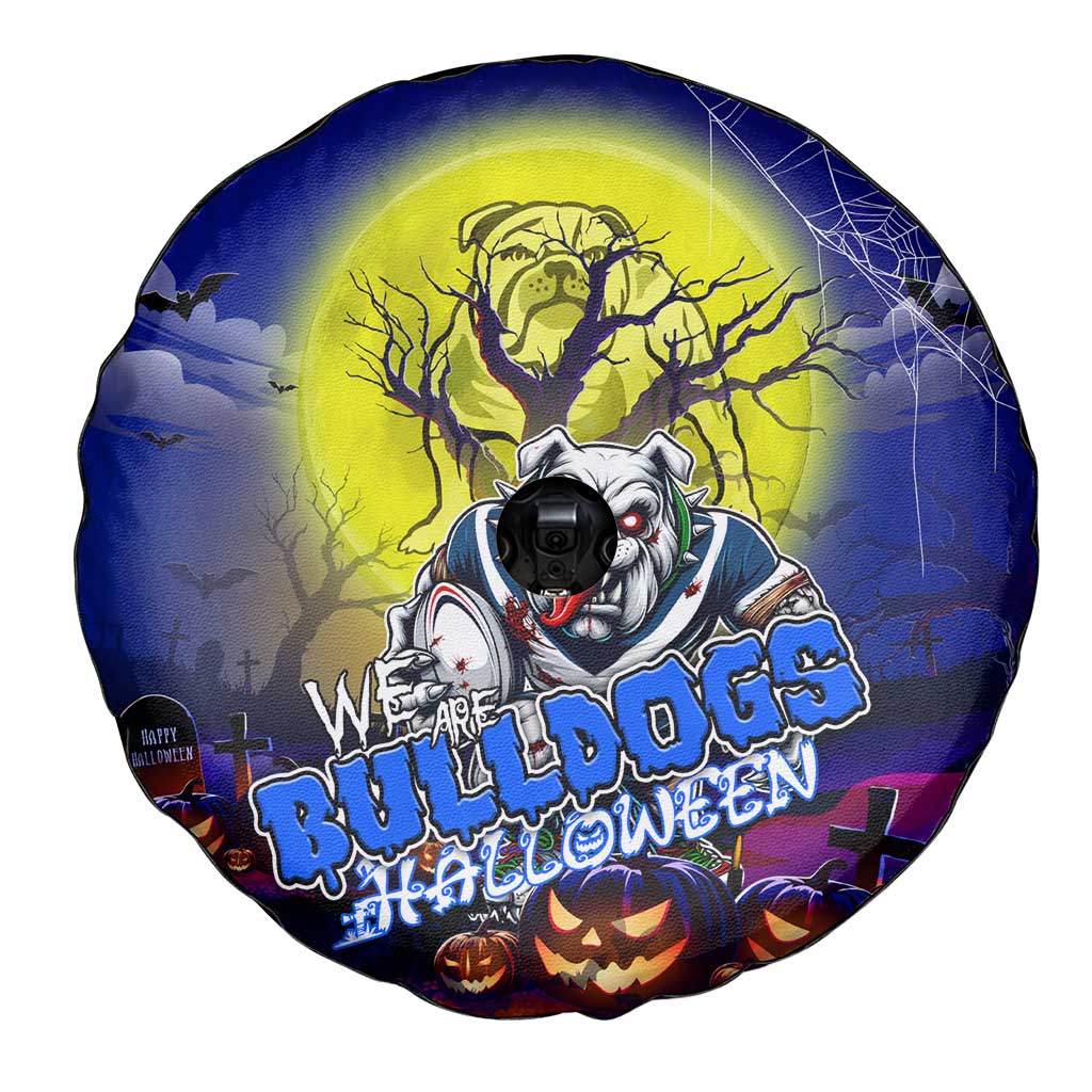 We Are Bulldogs Halloween Spare Tire Cover Pumpkin Scary Spooky Season - Aussie Hoodie