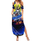 We Are Bulldogs Halloween Summer Maxi Dress Pumpkin Scary Spooky Season - Aussie Hoodie